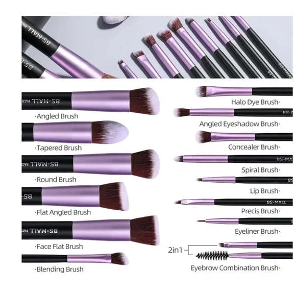BS-MALL  14 pc makeup brush Professional gift set NEW - Picture 4 of 4